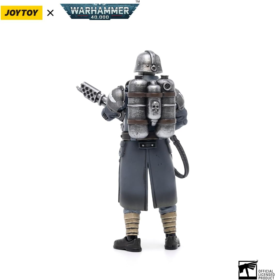 JOYTOY Warhammer 40k 1/18 Action Figure Astra Militarum Death Korps of Krieg Veteran Squad Guardsman with Flamer 4-inch Collectible Gifts,Toys for Kids 15+ and Adults Pre-Order