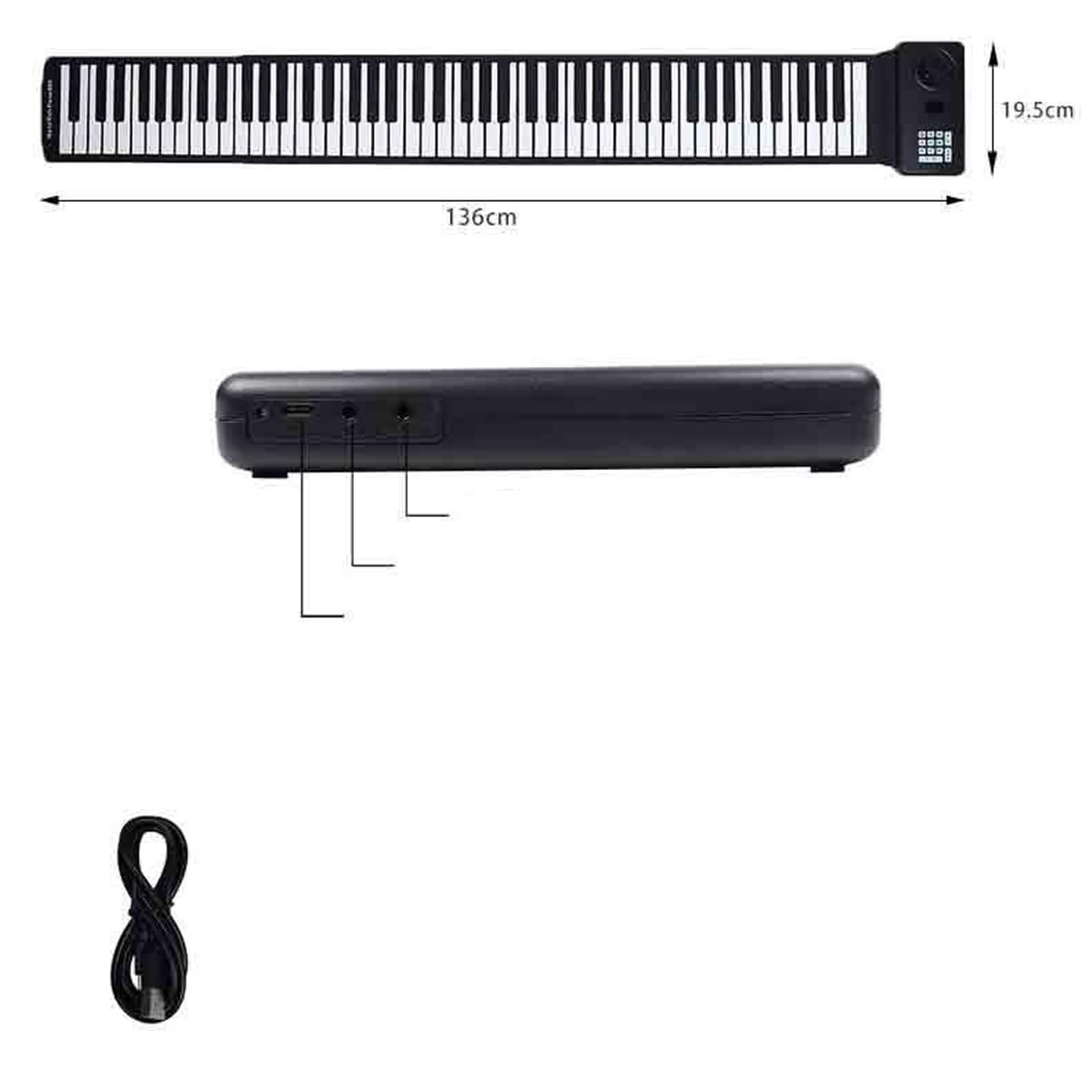 Pianino Elektroniczne 88 Klawiszowe Pianino Elektroniczne Składana Klawiatura Materiał Silikonowy