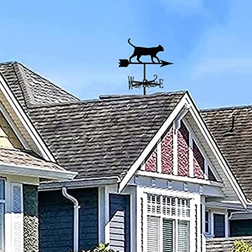 Brlibese 23521 Metal Roof Black Cat Weathervane Durable Animals Ornament Wind Vane Creative Stainless Steel Direction Indicator Measuring Tool thumb #5