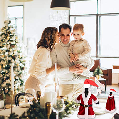Novsix Vestido de botella de vino de Navidad y falda y mini sombrero de