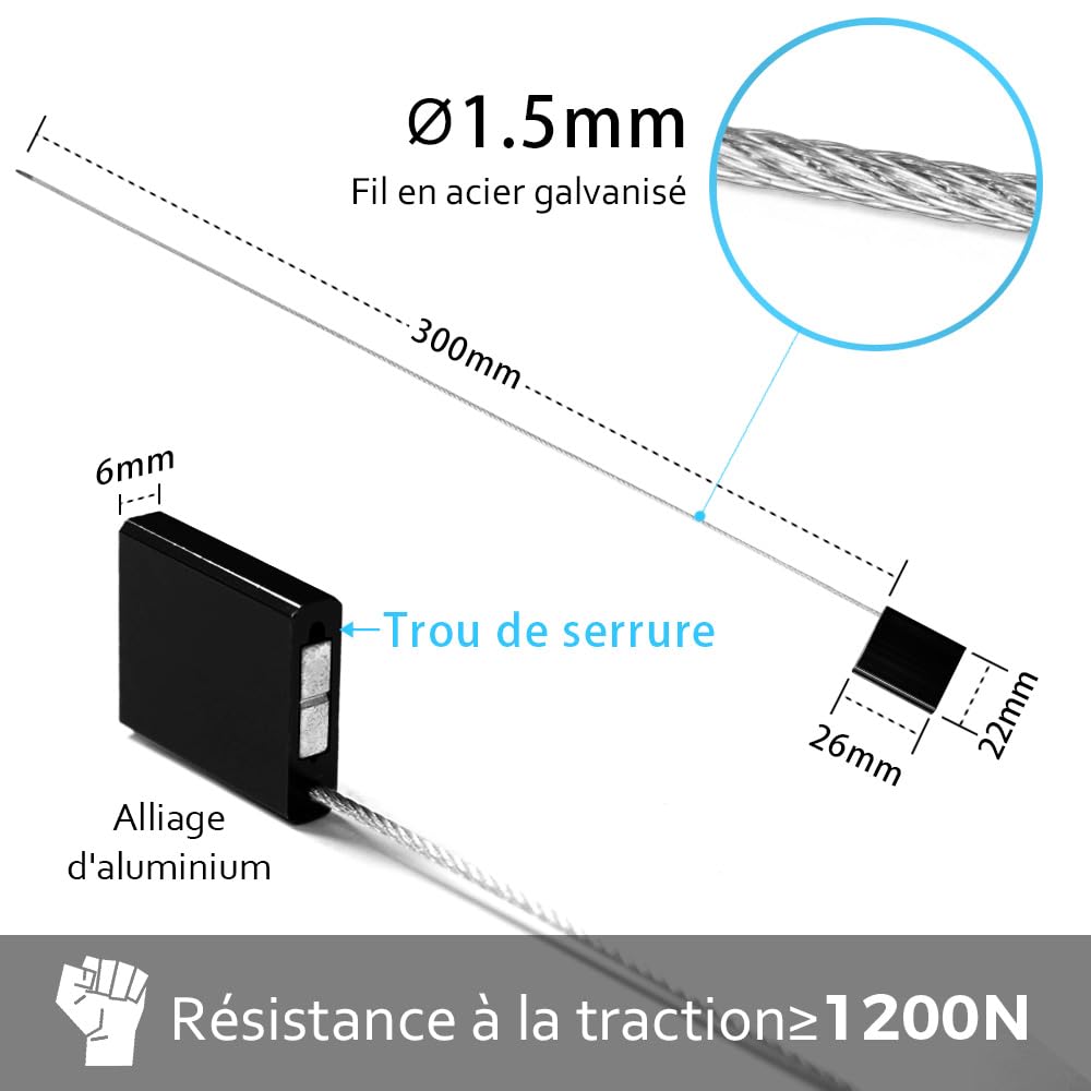 30 Scellés de Sécurité en Métal Personnalisé Attaches de Câble Inviolables en Aluminium Étiquettes de Marquage en Métallique