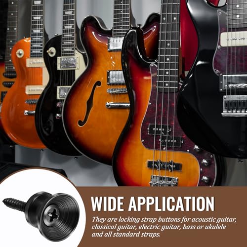image for BOHUIZ 6 Pcs Guitar Strap Button Lock, Guitar Strap Locks Pins with Mo