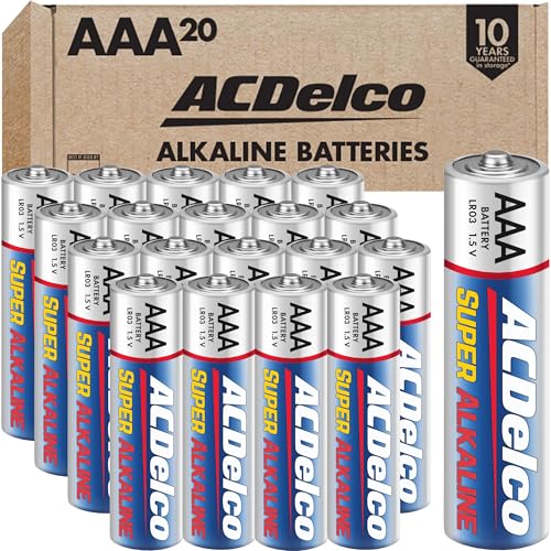 Image of ACDelco 20-Count Triple AAA Batteries, Maximum Power Super Alkaline Battery for Home and Office, 10-Year Shelf Life, Reclosable Packaging