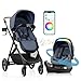 Evenflo Shyft Intuiti+ Travel System Revolve180 LiteMax NXT Rotational Infant Car Seat with SensorySoothe (Flint)