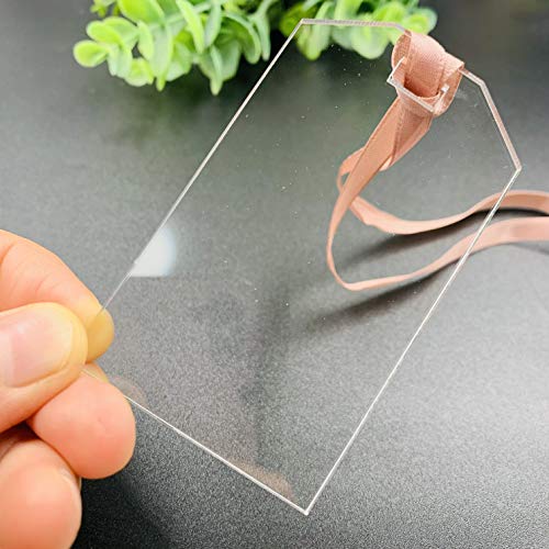 CHENRUI Set of 10 Rectangle Acrylic Luggage Tag Blanks for Guest Tag Table Decor Wedding Setting (5CM X 8.5CM)
