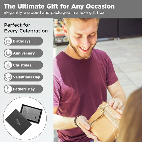 Image of Bryker Hyde RFID Blocking Slim Minimalist ID Inside Front Pocket Wallet, Premium Full Grain Leather, Money Clip, 9 card Slots, Leather (Slate Gray)