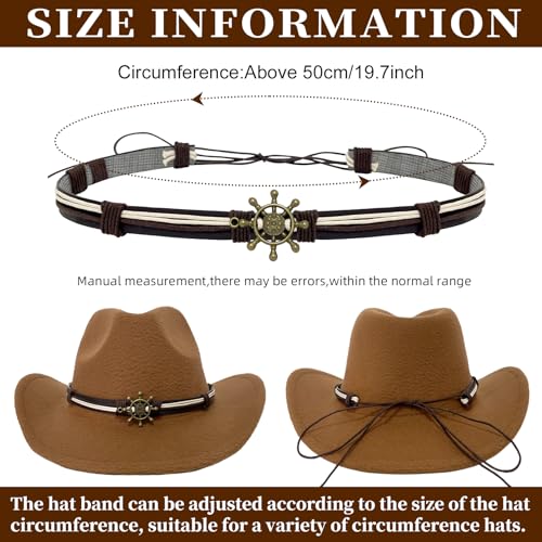 Image of Cowboy Hat Bands for Men Women,Braided Hatbands Belt for Cowboy /Western /Fedora /Cowgirl Hats Multicolor