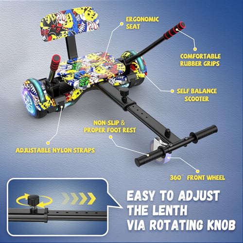 Image of SISIGAD Scooters for Kids Ages 7-12, with Built-in Bluetooth Speaker and 6.5 inch Colorful Lights Wheels, Safety Certified Self Balancing Scooter