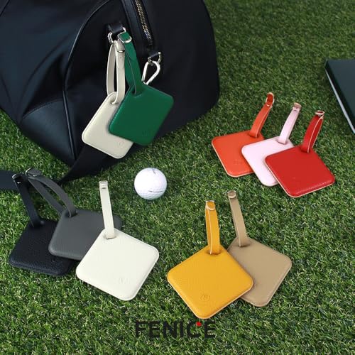 FENICE Vegan PU Leather Classic Name Tag with Belt Buckle Strap Closure for Suitcase Luggage Tavel Bag (Ivory)2