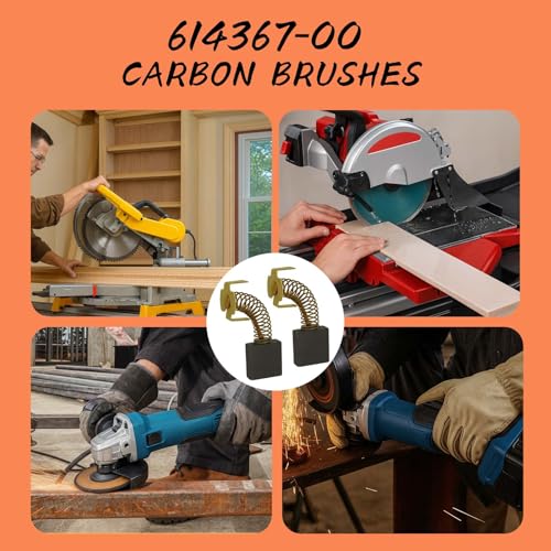 Image of 614367-00 Carbon Brushes Compatible with DeWALT & Ridgid Miter Saws D24000, DW713, DW715, DW716 Miter Saw Replace 0502025007, 5140024-30