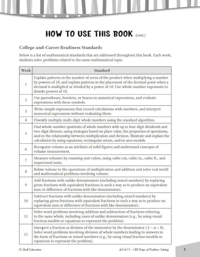 Shell Education SEP51617 180 Days Of Problem Solving For Fifth Grade – Build Math Fluency With This 5Th Grade Math Workbook thumb #3