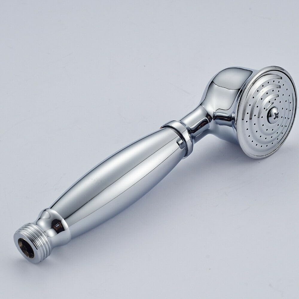 QUNINE Duschkopf aus poliertem Messing im Telefonstil mit Wassersparfunktion, 1,5 m Schlauch und Handbrausehalter, 1,5 m Brauseschlauch (1,5 m Brauseschlauch)
