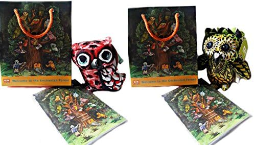 Owl pals from The Enchanted Forest Gift Set 6" Bean Bag Plush Owl, Book and Gift Bag - 6 Party Favors (Mixed Set)