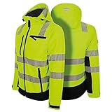 🦺 HOHE SICHTBARKEIT: Die PRO FIT Softshelljacke bietet dank kontrastreicher Farbgestaltung in Neongelb/Schwarz ideale Sichtbarkeit & Schutz auf der Arbeit, z.B. auf Baustellen, im Straßenverkehr u.v.m.