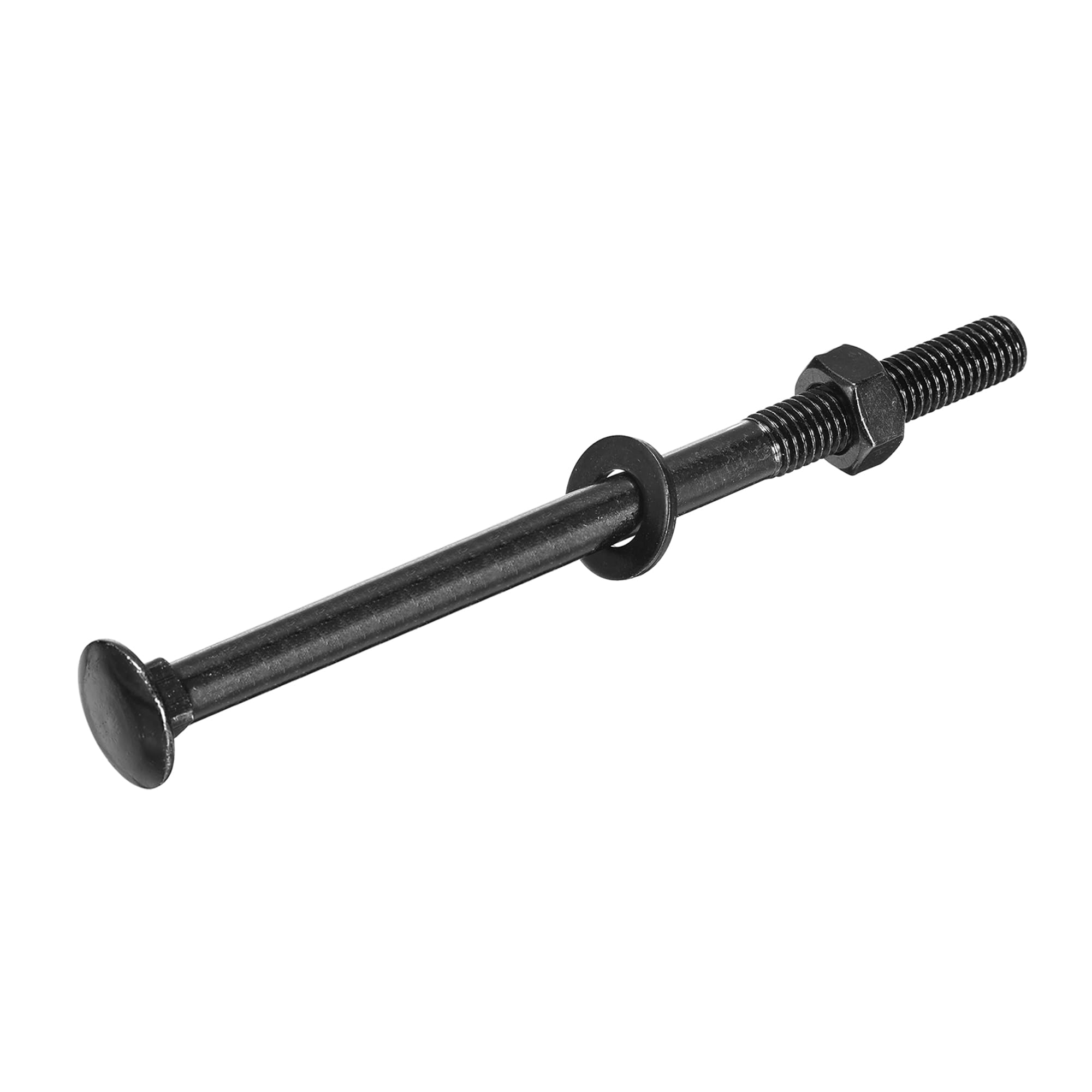 QUARKZMAN M10x165mm Bulloni A Testa Tonda Con Collo Quadrato Con Dadi E Rondelle, 12Set 304 Acciaio Inossidabile Bulloni A Testa Tonda Con Collo Quadrato, Nero