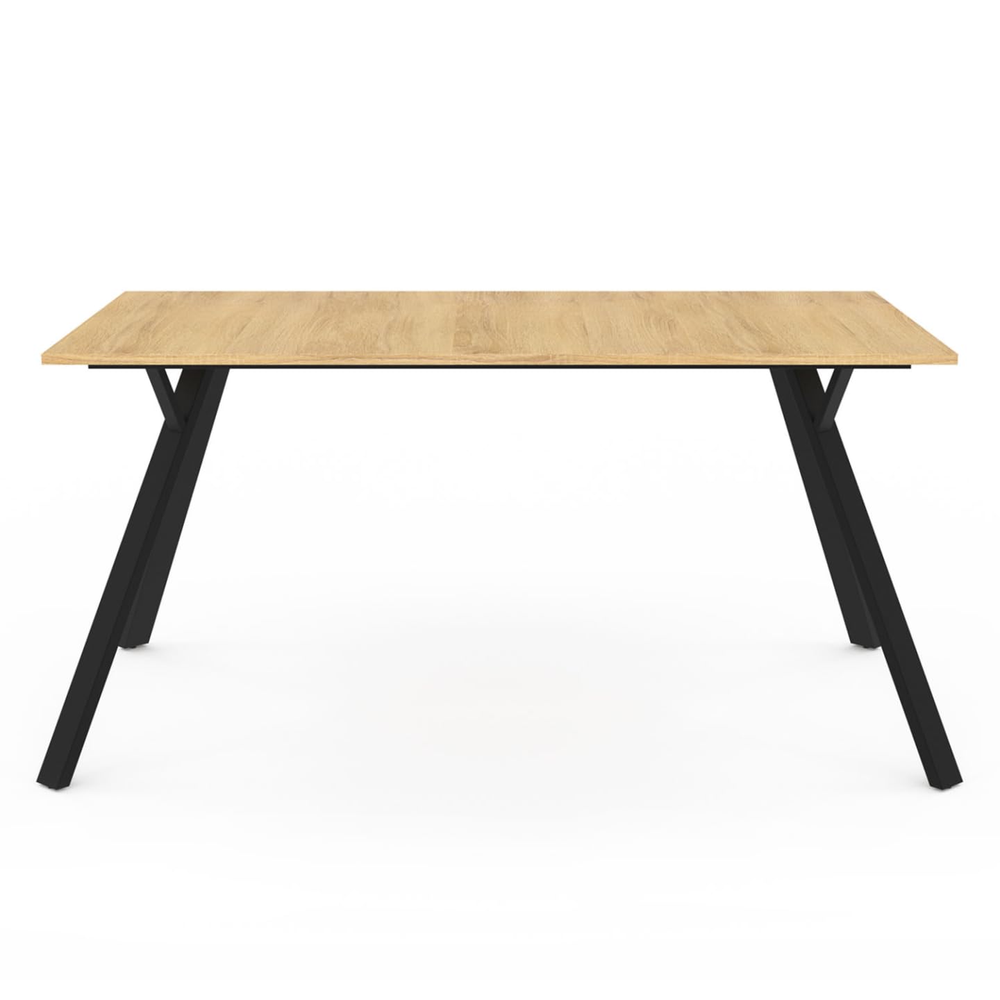 IDMarket - YSEULT mesa de comedor para 8 en madera y negro 160 cm diseño industrial