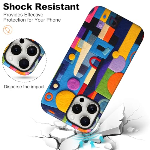 Coque magnétique pour iPhone 15 géométrique et colorée en TPU