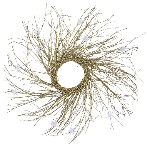 Northlight Pre-lit Battery Operated Glittered Twig Christmas Wreath - 28