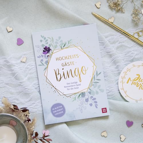 Hochzeits-Gäste-Bingo: Das lustige Kennenlern-Spiel für die Feier | Ganz ohne Vorbereitung - Lustiges Hochzeitsspiel für Gäste mit 50 Vorlagen zum direkt Loslegen