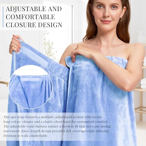 Image of PJGGZ Towel Wrap for Women, Three Adjust Clasps Closure Bath Wraps After Shower Spa Sauna Bathrobe(Available in Plus Size)