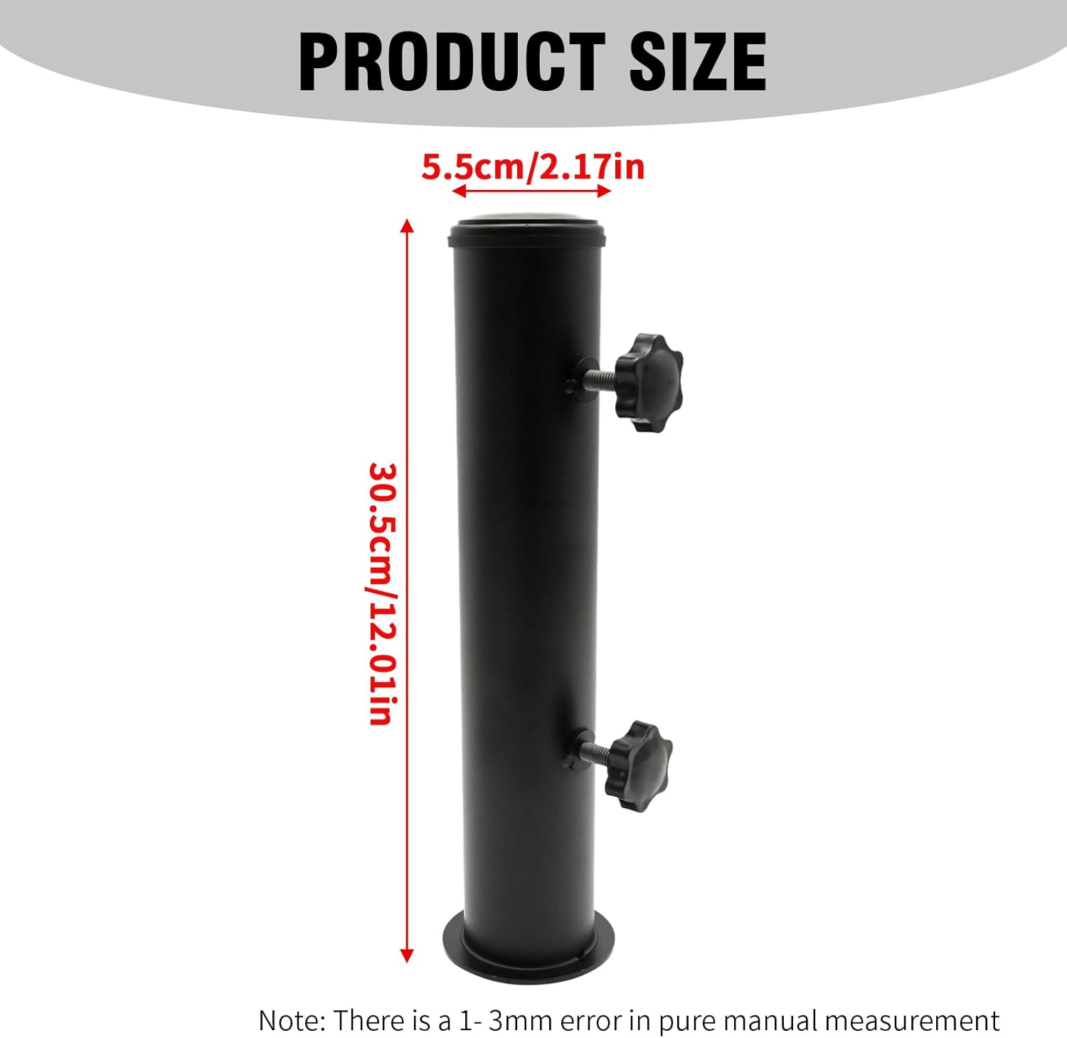 Outdoor Patio Umbrella Base Stand Tube, Stainless Steel Table Umbrella Holder with 3 Pipe Sleeves, Flag Pole Tube Mount for Garden Yard Backyard Beach