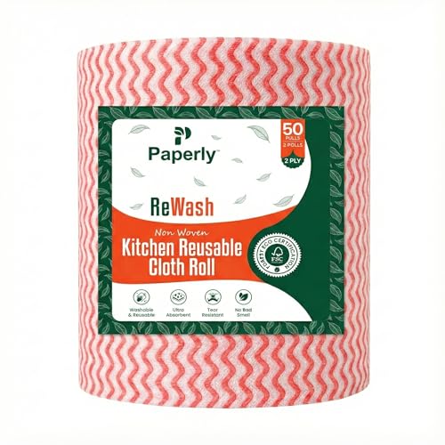 Reusable Non Woven Kitchen Towel Roll | Ultra Absorbent Washable ...