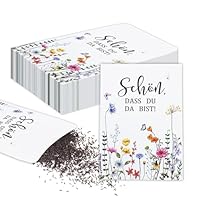 Glamifyr 50 Stück Schön DASS du da bist Samentüten,Samentütchen,Blumensamen Geschenktüten,Saatgut Aufbewahrung,Samenpakete Papiertüten,Gastgeschenke Hochzeit,für Münzen Perlen Samenumschlag(7x10cm)
