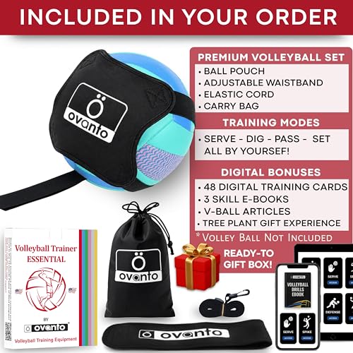 Image of OVANTO Volleyball Training Equipment Aid - Adjustable Practice Volleyball Kit