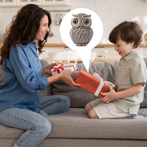 Estatua Búho Marrón para Decoración del Hogar miniatura 5