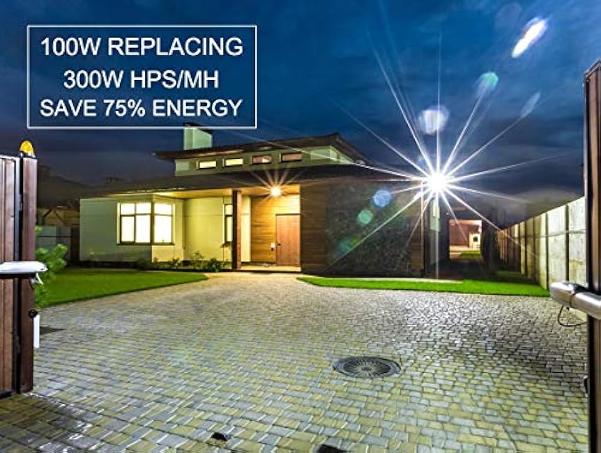 DAKASON 100W LED Flood Light 5000K Outdoor Security Lighting Fixture