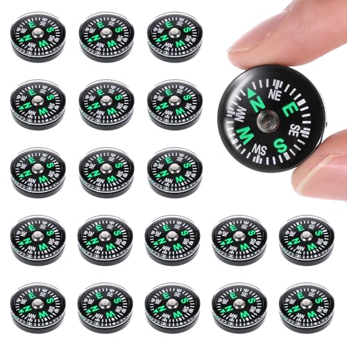 20PCS Mini Pocket Hard Shell Button Compass