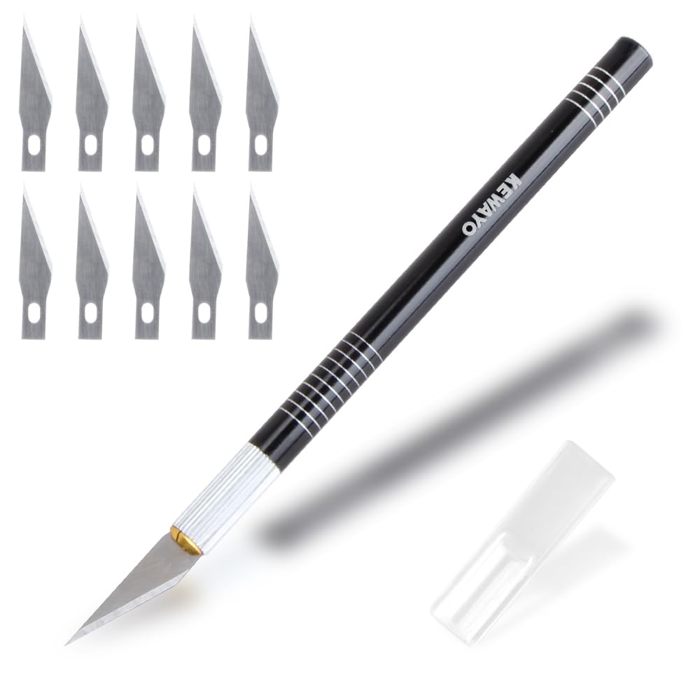 KEWAYO Bastelmesser Skalpell Set, mit Softgriff inklusive, m