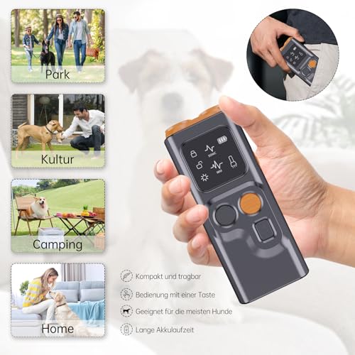 BarkGuard - Bark Guard Anti Barking Device for Dogs, Antibell für Hunde, 2024 Neues Hundebellen Abschreckungsgerät mit HD Display und LED Taschenlampe, Hundetrainings Geräte Verhaltenshilfen (1PC)