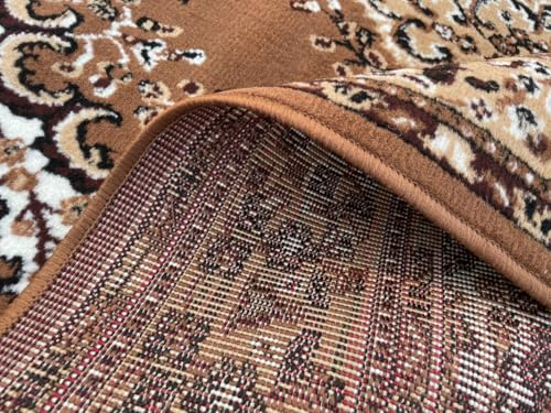 Image of TTC THREAD & TEXTURE CARPET Traditional Comfort: Power-Loomed Carpets for Living Room- Every Space Area Rug Color Gold Size 4x5.5 Feet (110x173cm)