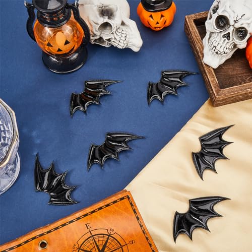 GORGECRAFT 40PCS Bat Wing Hairpins Accessories PU Leather Demon Wings Ornament Accessories Halloween Decor Black Angel Wing Embellishments for Hair Ornament & Costume Accessory - Image 4