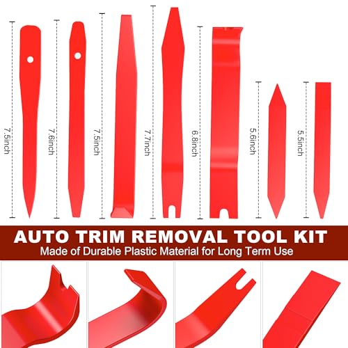 Image of 10Pcs Auto Trim Removal Tool Kit Non-Scratch Pry Tool Clip Removal Tool Red