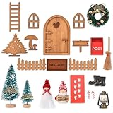Mineup Kit Puerta Elfo Navidad Decoración, 23 Piezas Accesorios para Puertas de Elfos Navideños de Gnomos Navideños, Decoraciones Navideñas, Accesorios de Gnomos, Juego de Regalo Navidad para Niños