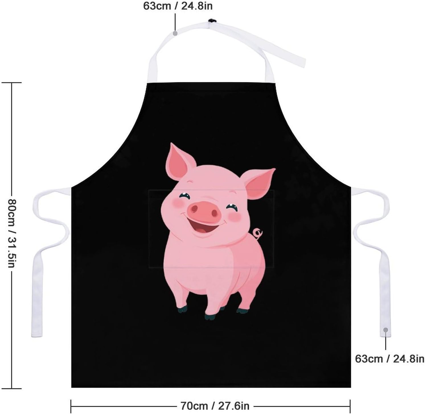 Cute Pigs Funny Apron Chef Aprons with Pockets for Gardening Cooking Kitchen