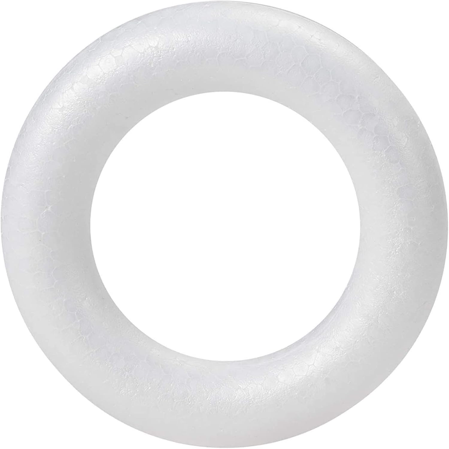 Juvale 6 Inch Foam Wreath Forms for Crafts, White Circles for Christmas Decorations, DIY Supplies (8 Pack)