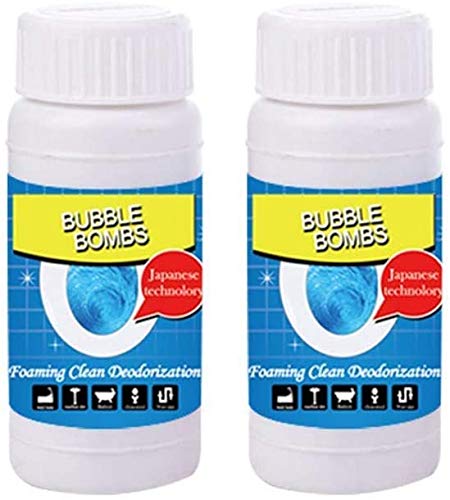 Pipe Dredge Deodorant,Powerful Sink and Drain Cleaner Magic Bubble Bombs Fast Foaming Pipe Cleaner Deodorant Chemical Powder Dredge Agent for Kitchen Toilet Pipeline Quick Cleaning Tool (2PCS)