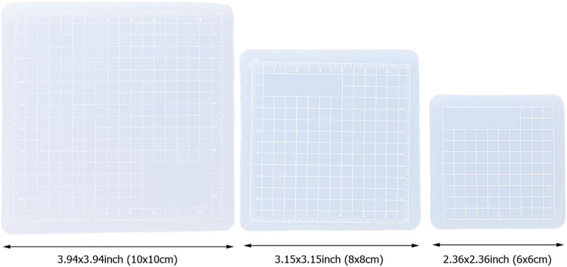 3pcs Translucent PVC Cutting Mat Set for Craft Making and Sculpture