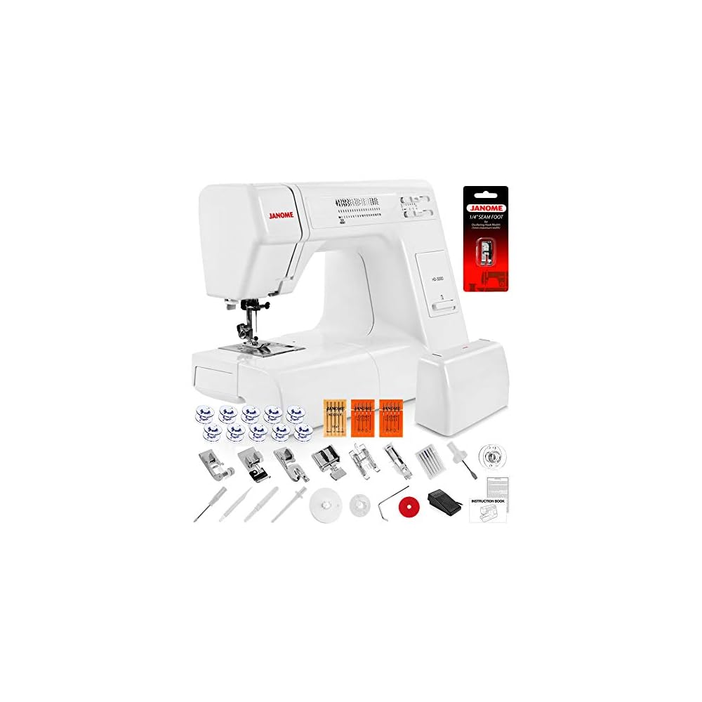 Buy Janome HD3000 Heavy Duty Sewing Machine w/Hard Case + 1/4 Seam Foot