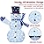 JOIEDOMI 3 Pcs 3D Christmas Collapsible Snowman Yard Light 270 Pre-Lit LED Cool White Lights for Indoor Outdoor Garden Holiday Décor, Xmas Event Decoration, Christmas Eve Night, Blue Scarf