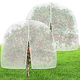 OZMI Schutznetz für Gartenpflanzen, Früchte, Heidelbeersträucher, Schutznetz, Abdeckungen, Barriere-Netzbeutel, Heidelbeer-Tomaten-Schutznetz mit Reißverschluss und Kordelzug (2 Stück)