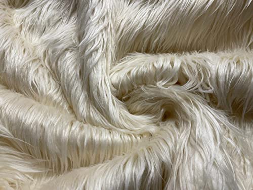 Tissu fausse fourrure crème 150x100cm pour couture et plaid