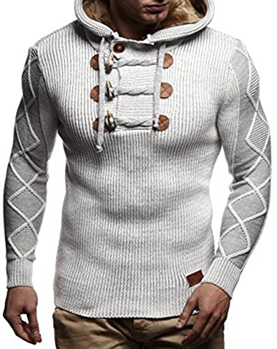 Leif Nelson Men’s Knitted Pullover | Long-Sleeved Slim fit Hoodie | Basic Winter Hoodie-Sweater for Men3