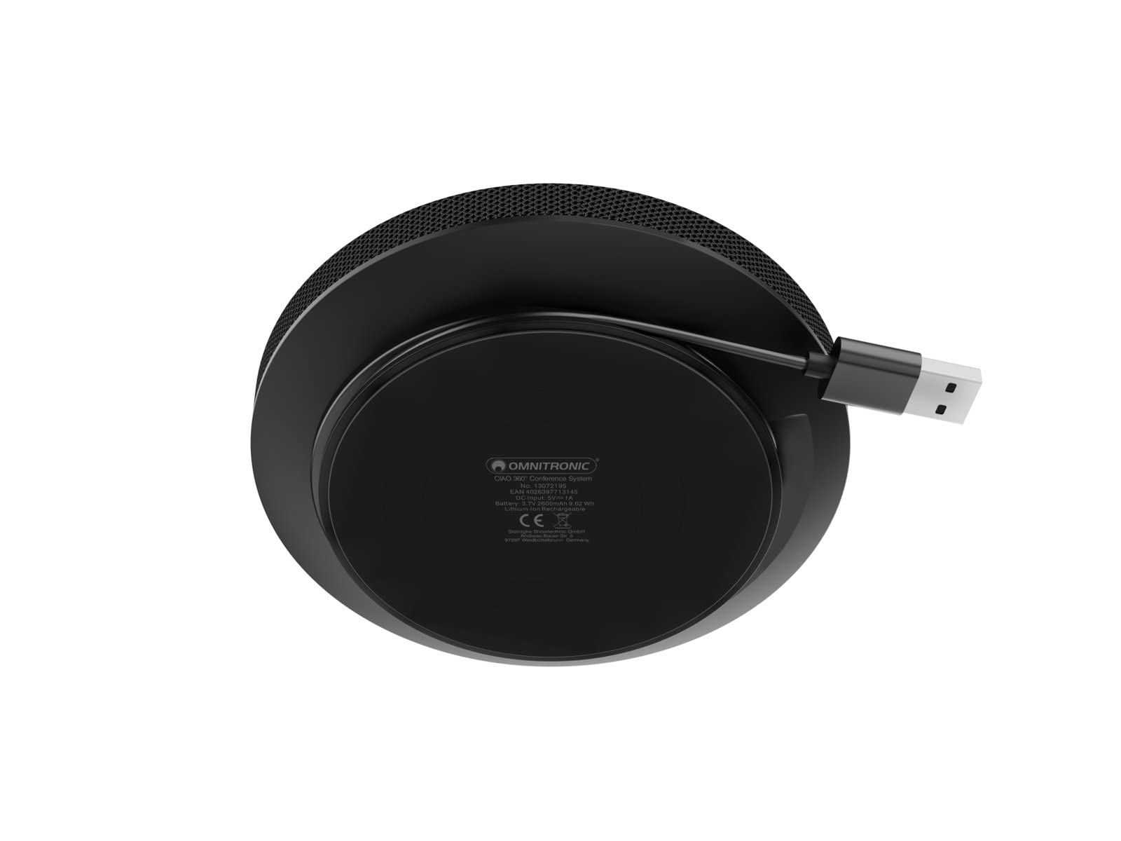 OMNITRONIC Ciao - Sistema di conferenza a batteria a 360° BT/USB | Altoparlante portatile Bluetooth per riunioni online