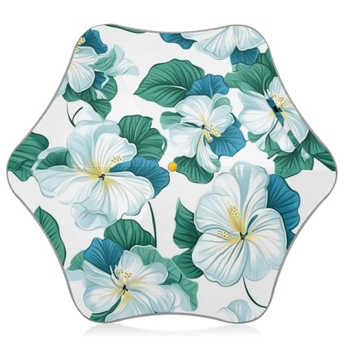 Yuiboo Dominica Bois Caraibe Beauty - Paraguas de verano para niños, protección UV, con tira reflectante, resistente al viento, paraguas de viaje con cierre a prueba de pellizcos y mango de gancho de