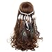 Produktbild AWAYTR Damen Hippie Boho Indianer Stirnband Feder Stirnbänder für Abendkleider Halloween Karneval(Pfau und Natürlich Fasan Feder Stirnband)