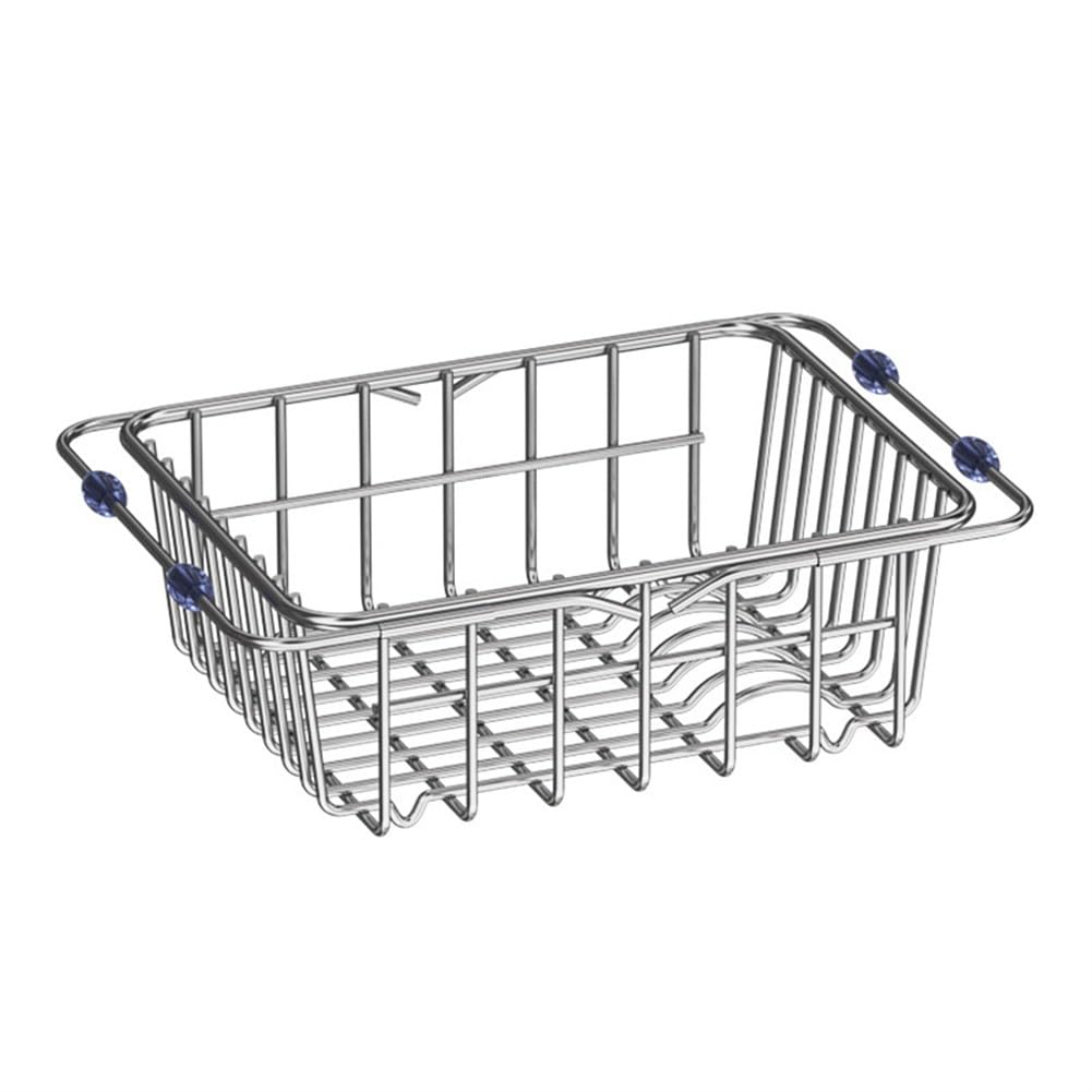 Escurridor de fregadero de cocina, diseño ajustable de acero inoxidable con patas de goma antideslizantes, organizador de secado de platos que ahorra espacio